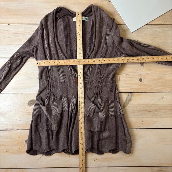 Anthropologie Sparrow EUC Women's Brown One Button Cardigan Sweater Size M - Picture 5 of 5